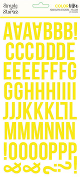 Color Vibe Collection - Foam Stickers - Alpha - Yellow