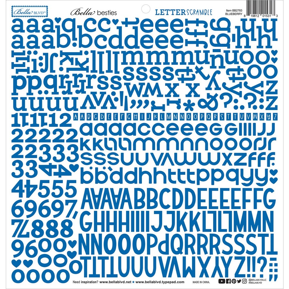 Blueberry Letter Scramble Alpha Stickers