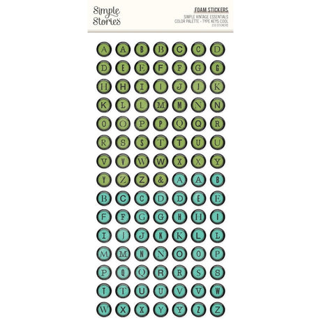 Simple Vintage Essentials Color Palette Type Keys Cool - Foam Stickers