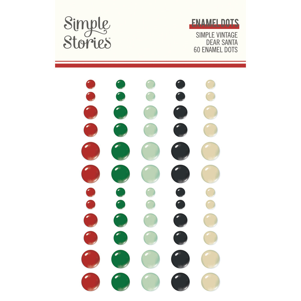 Simple Vintage Dear Santa  - Glitter Enamel Dots