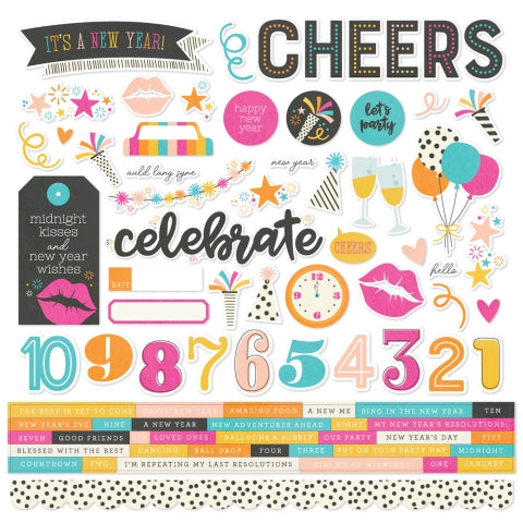 Happy New Year - Cardstock Stickers