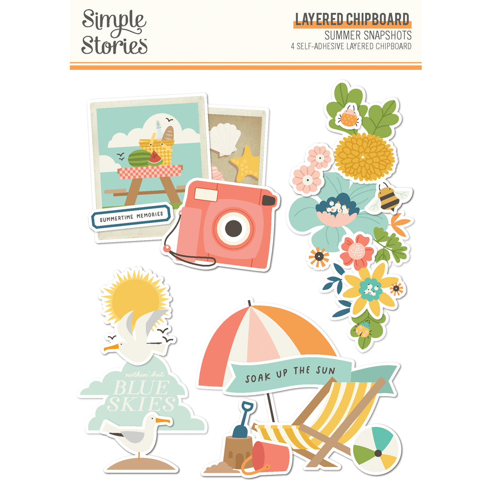 Summer Snapshot - Layered Chipboard Stickers
