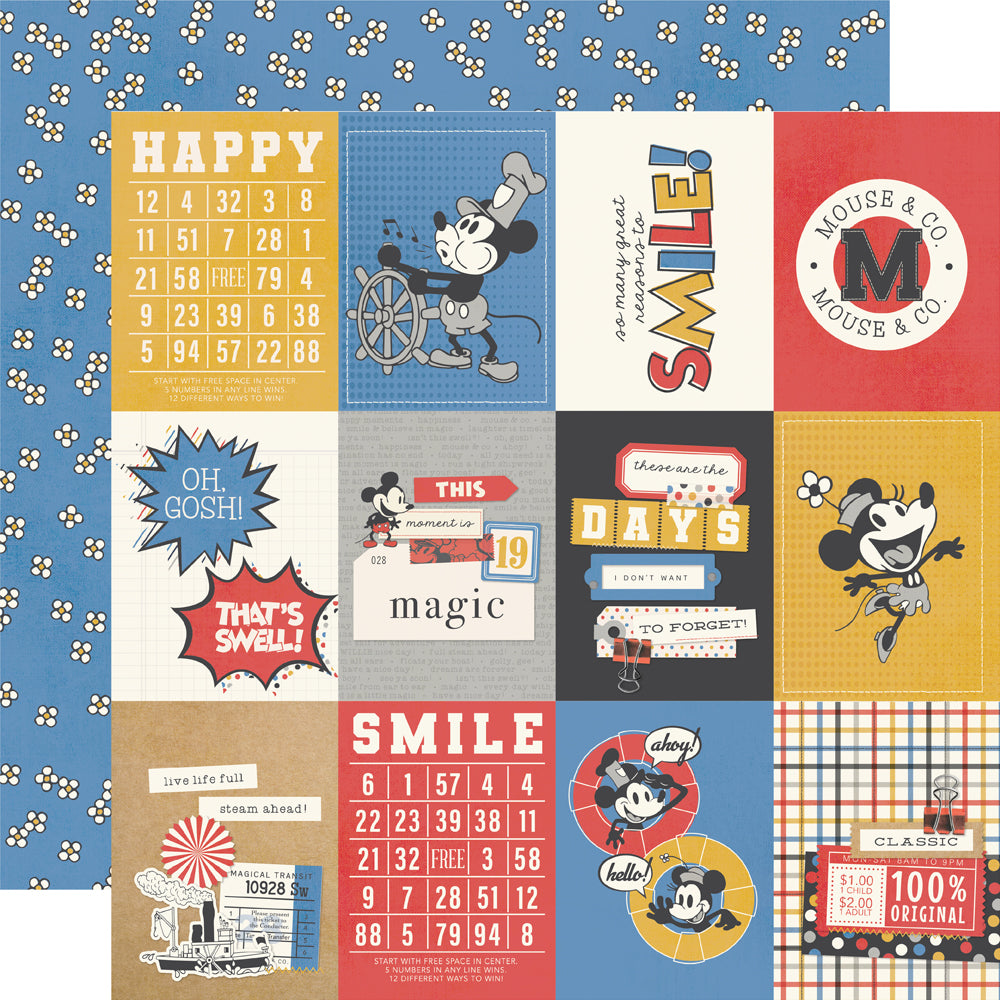 Say Cheese Classic Mouse -  3x4 Elements - 12x12 Double Side Cardstock