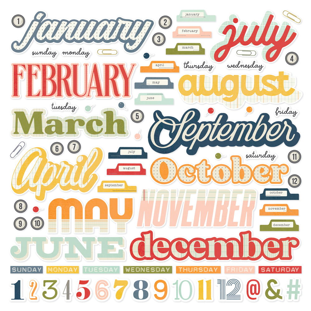 For The Record- Monthly Cardstock Stickers