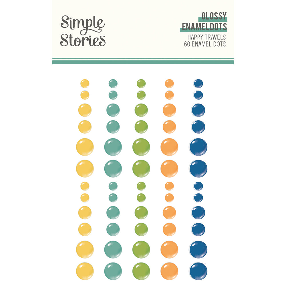 Happy Travels -  Glossy Enamel Dots