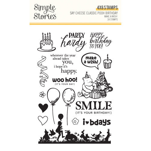 Say Cheese Classic Pooh Birthday - Stamps Make A Wish!