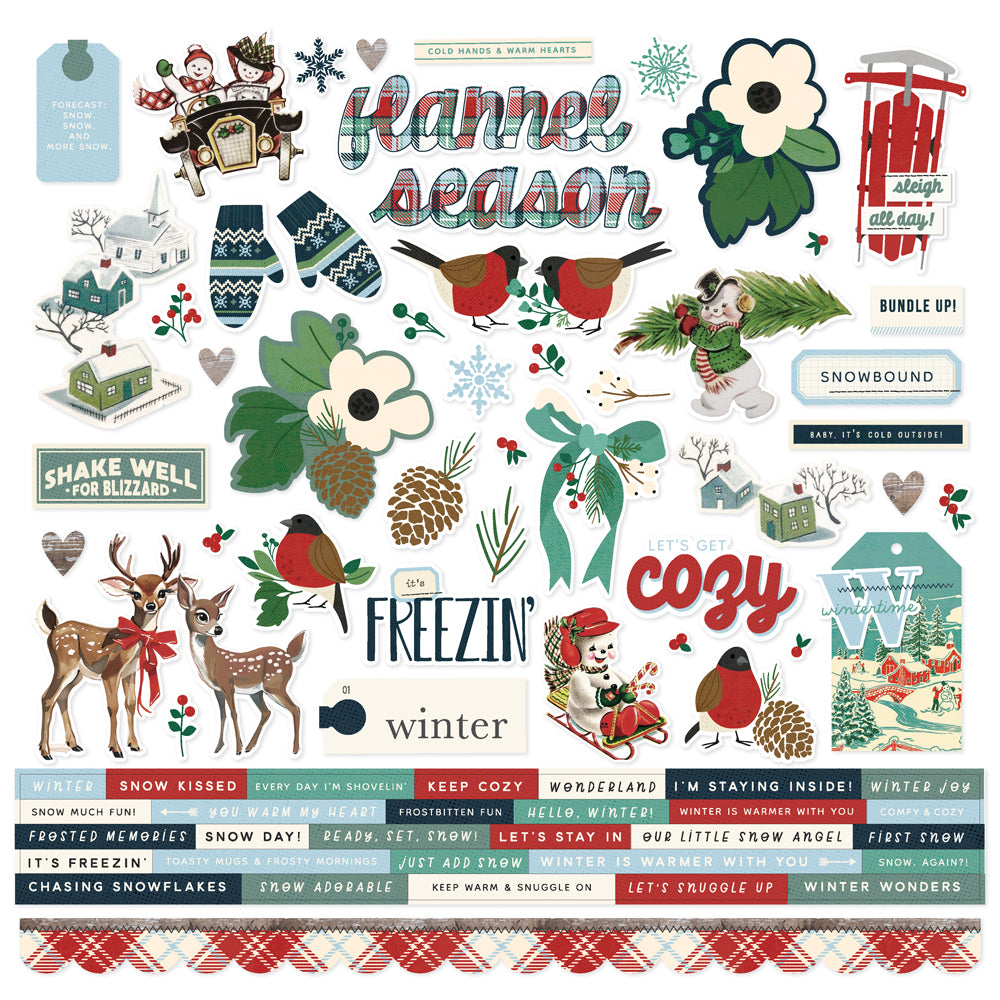 Simple Vintage Flannel Season - Cardstock Stickers