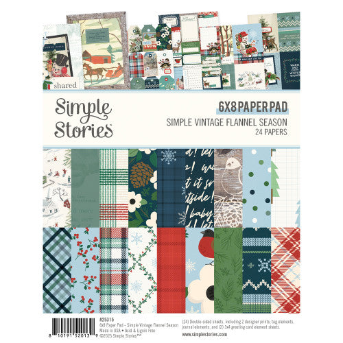 Simple Vintage Flannel Season - 6x8 Pad
