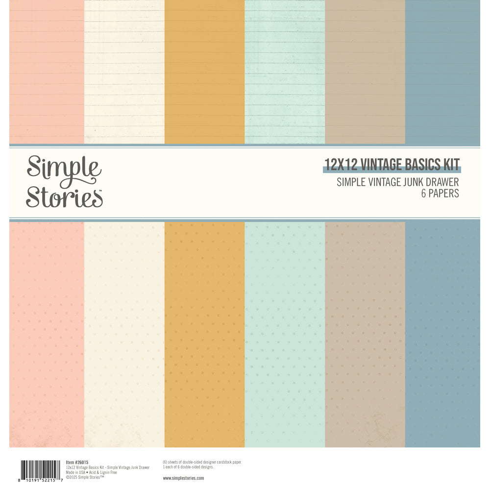 Simple Vintage Junk Drawer 12x12 Vintage Basics Kit