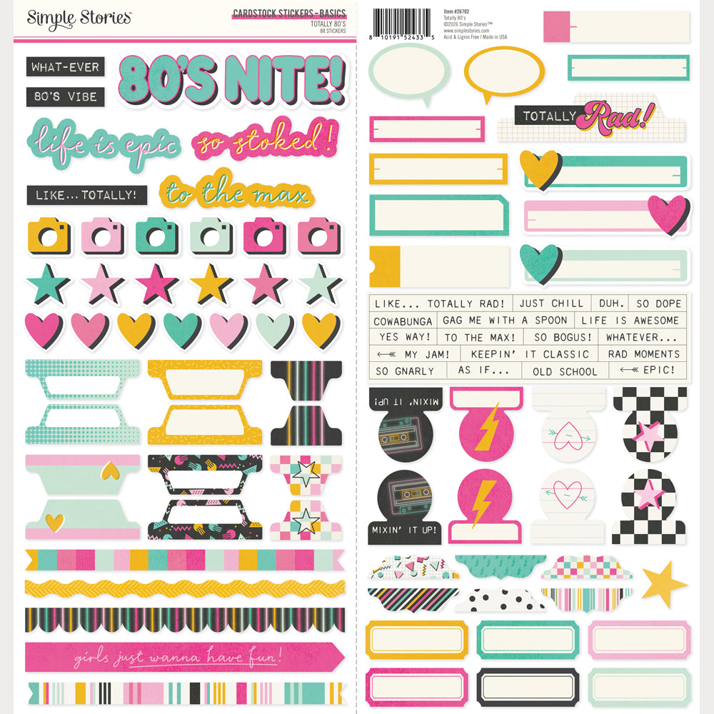 Totally 80's - Cardstock Stickers Basics