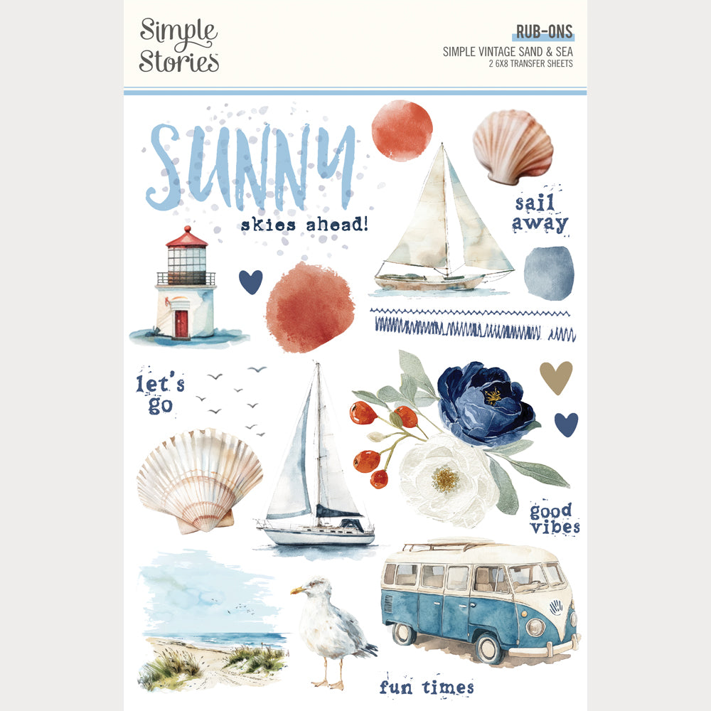 Simple Vintage Sand and Sea - Rub On