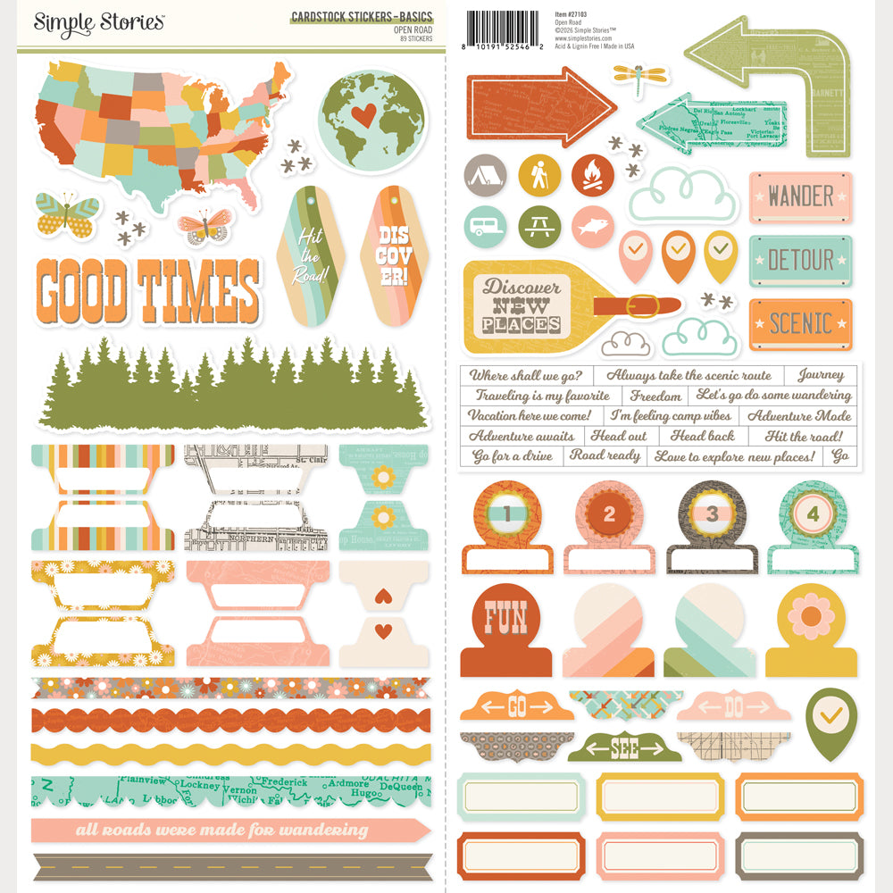 Open Road   - Cardstock Stickers Basics