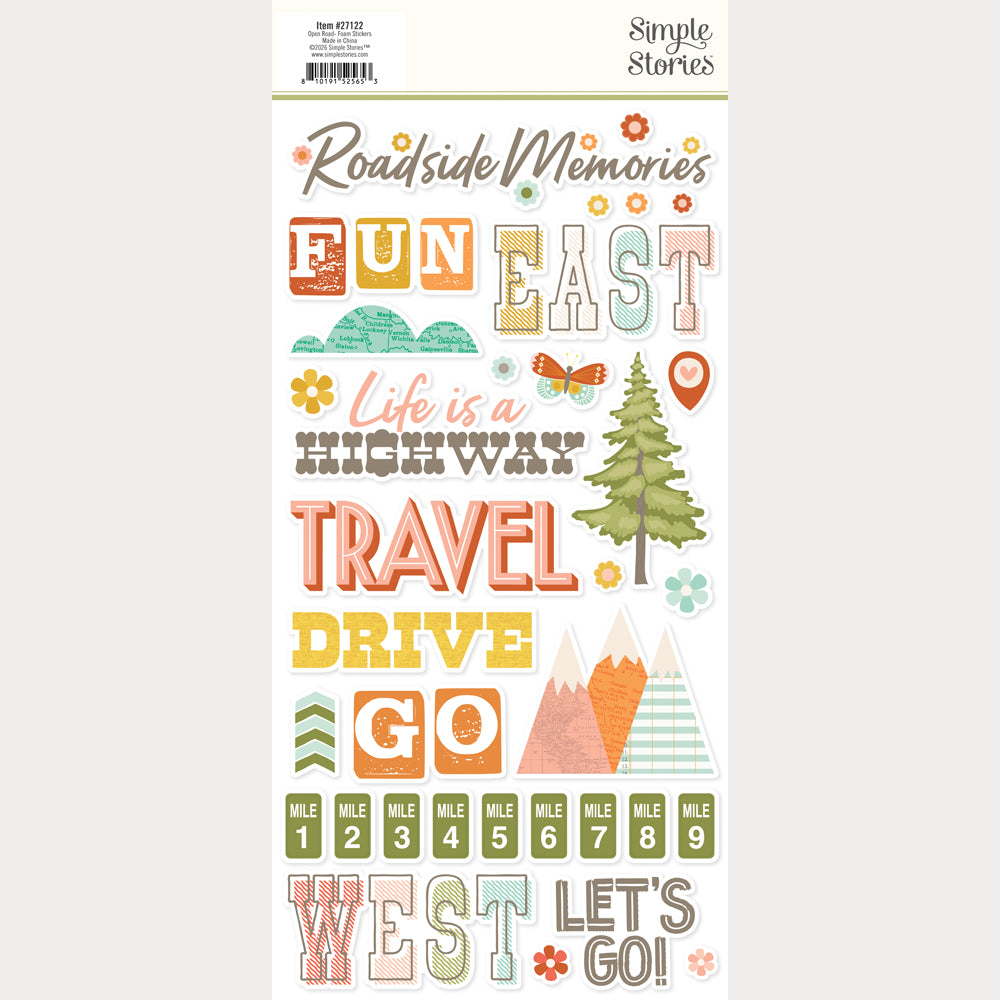 Open Road - Foam Stickers