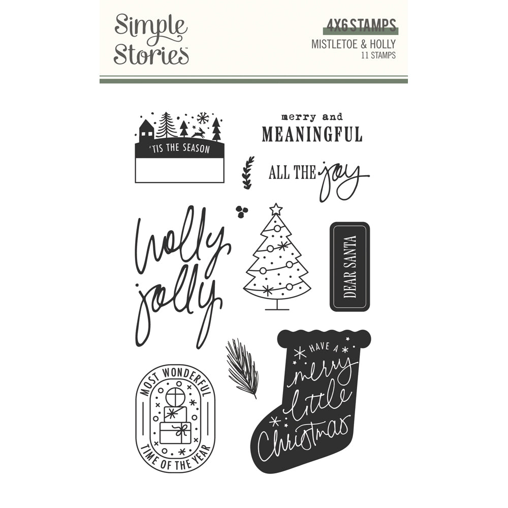 Simple Stories - Mistletoe & Holly Stamps **PRE-ORDER**