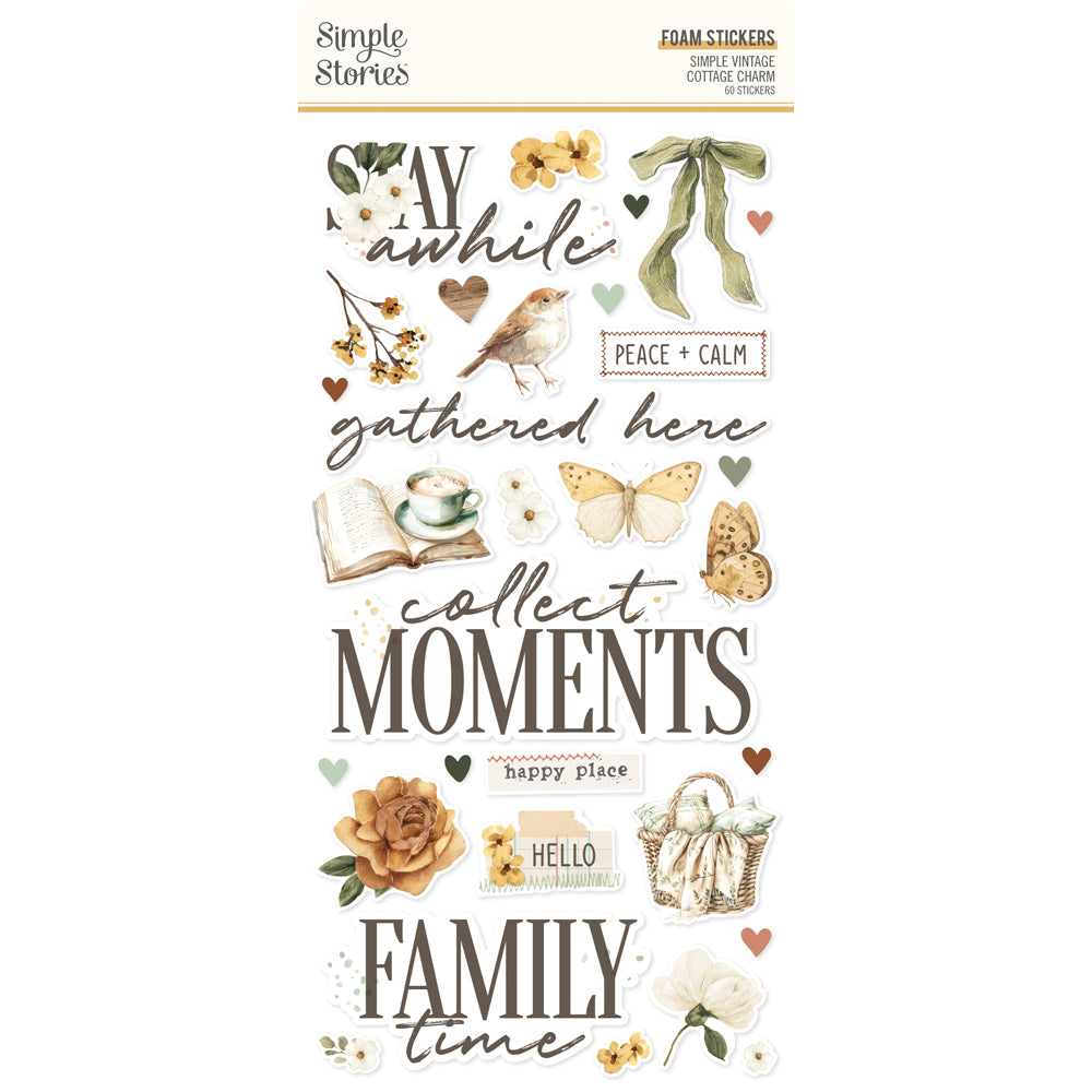 Simple Stories - Simple Vintage Cottage Charm  Foam Stickers **Pre-Order**