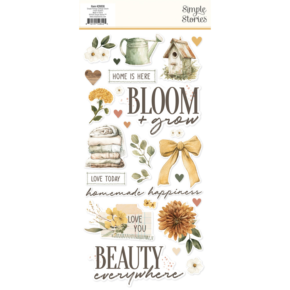 Simple Stories - Simple Vintage Cottage Charm  Foam Stickers **Pre-Order**