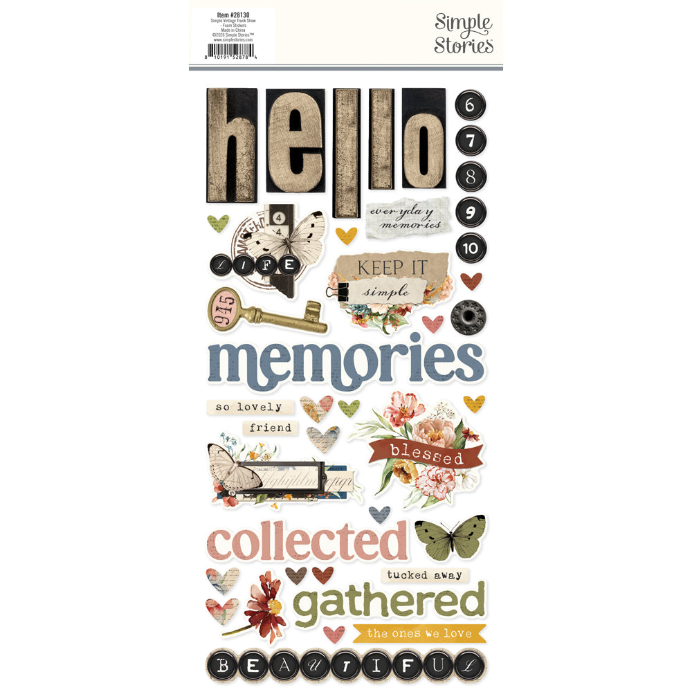 Simple Stories - CSimple Vintage Trunk Show  Foam Stickers **Pre-Order**