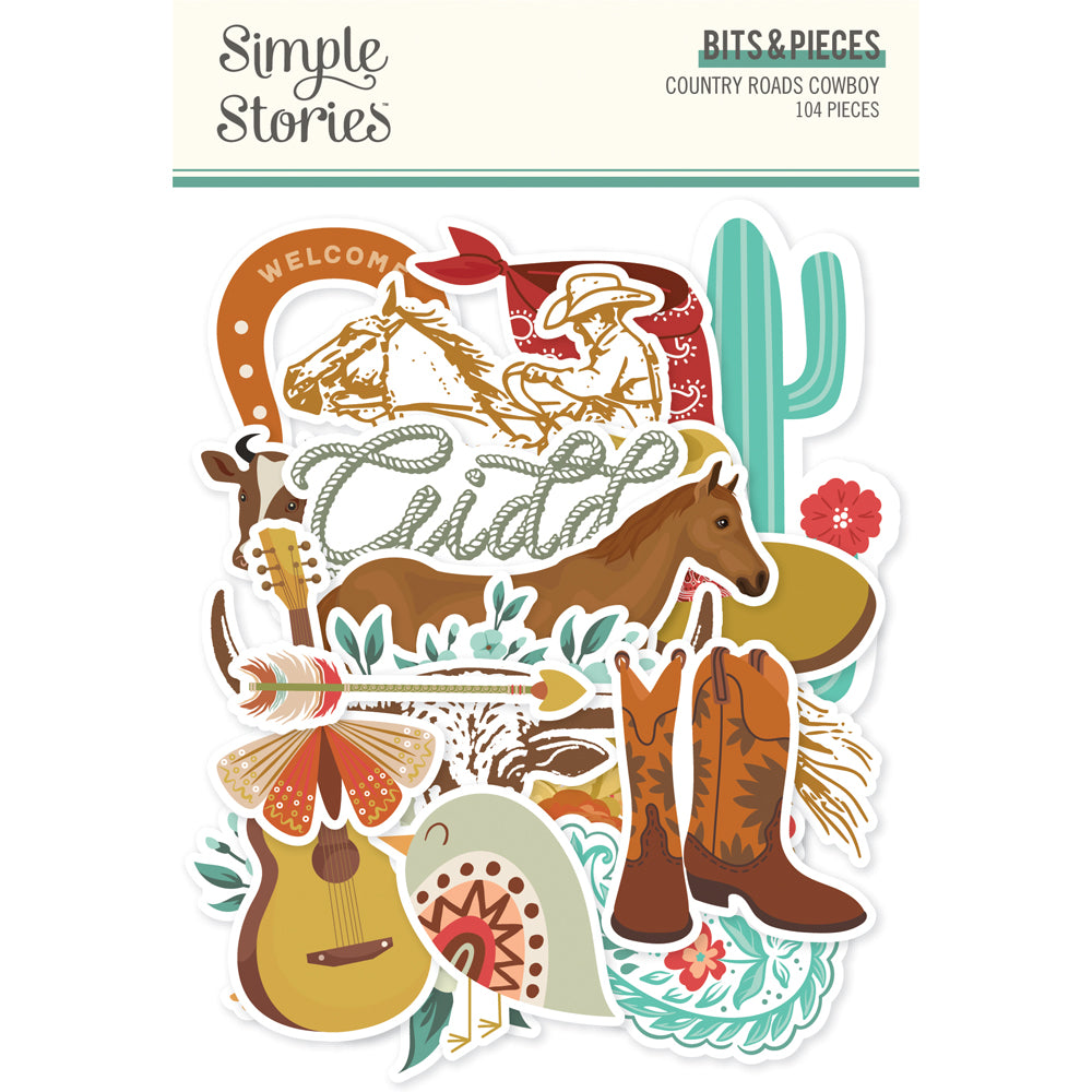 Simple Stories - Country Roads Cowboy Bits & Pieces **Pre-Order**