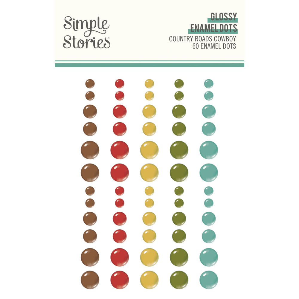 Simple Stories - Country Roads Cowboy -  Glossy Enamel Dots