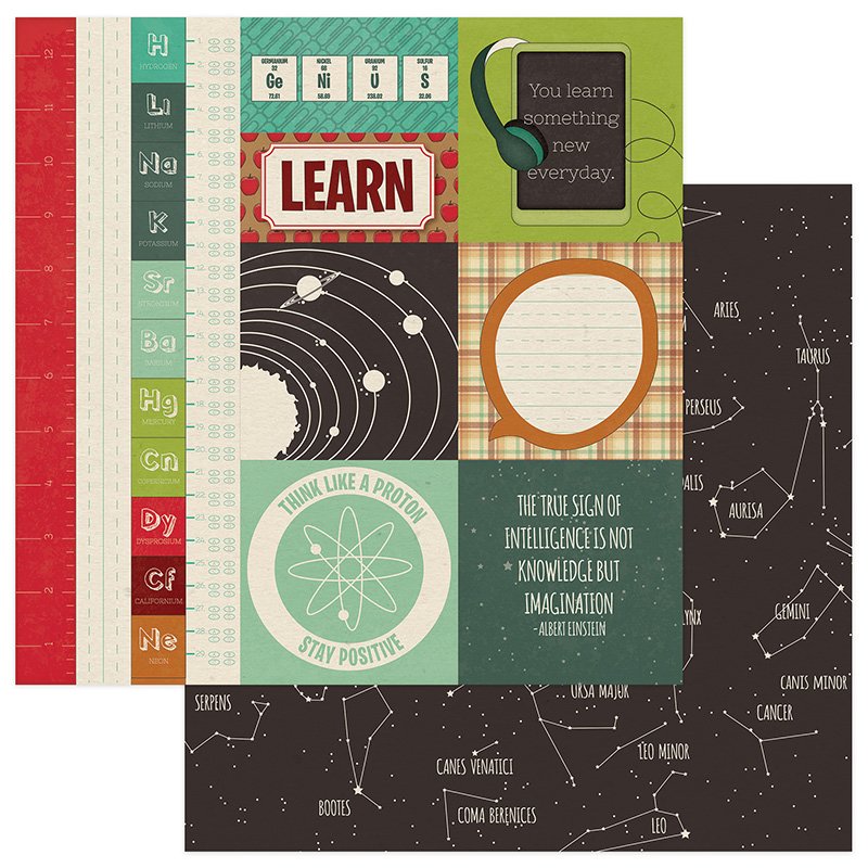 PhotoPlay Real Genius Double-Sided Cardstock 12"x12"- Border Cards