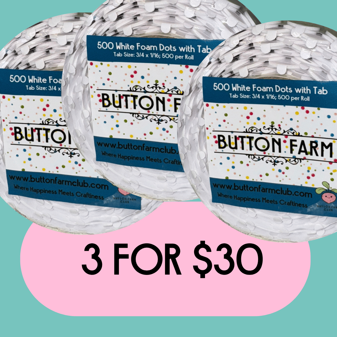 White Foam Dots With Tab 3/4" x 1/16" - 500pk  ****3 FOR 30 DEAL****
