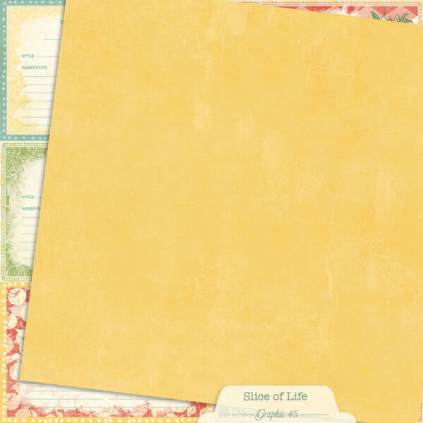 Graphic 45 - Slice of Life Recipe Card Cut-Apart 12x12 Cardstock