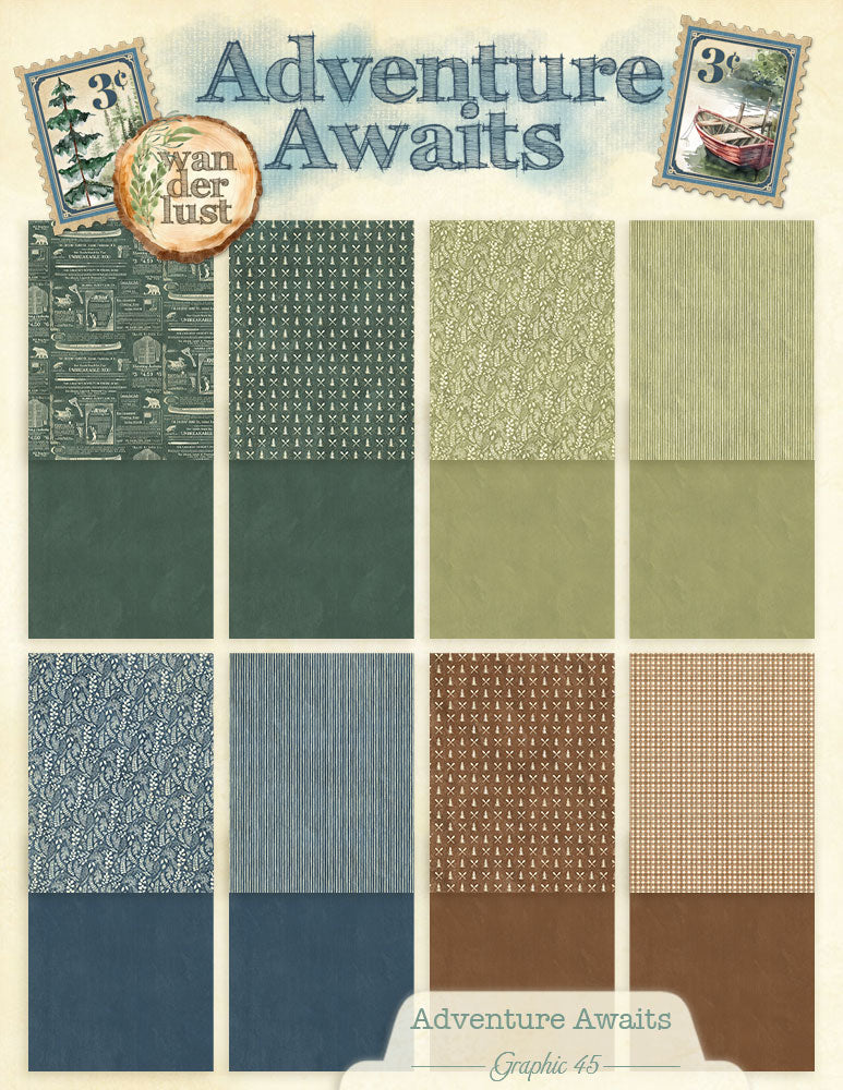 Adventure Awaits 8.5 x 11 Patterns & Solids Pack