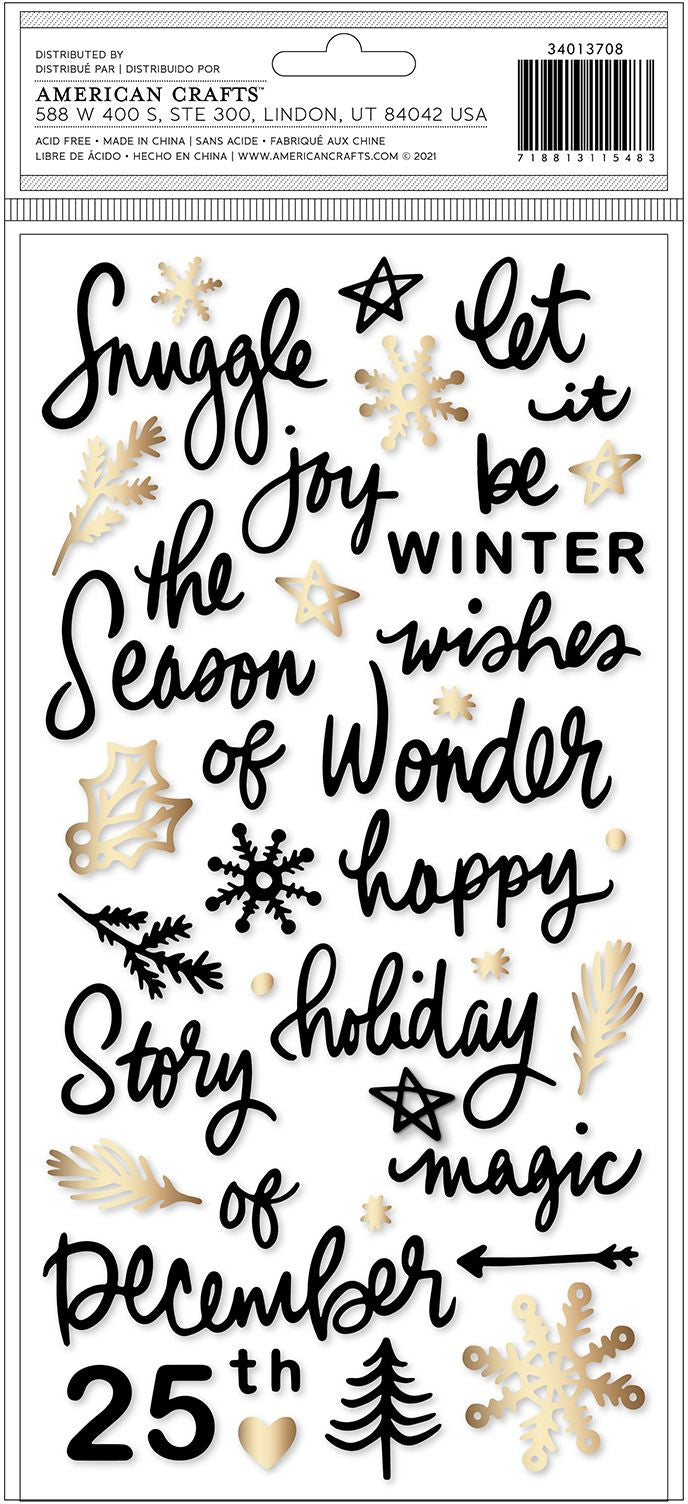 Joyful Phrase Gold Foil Thickers