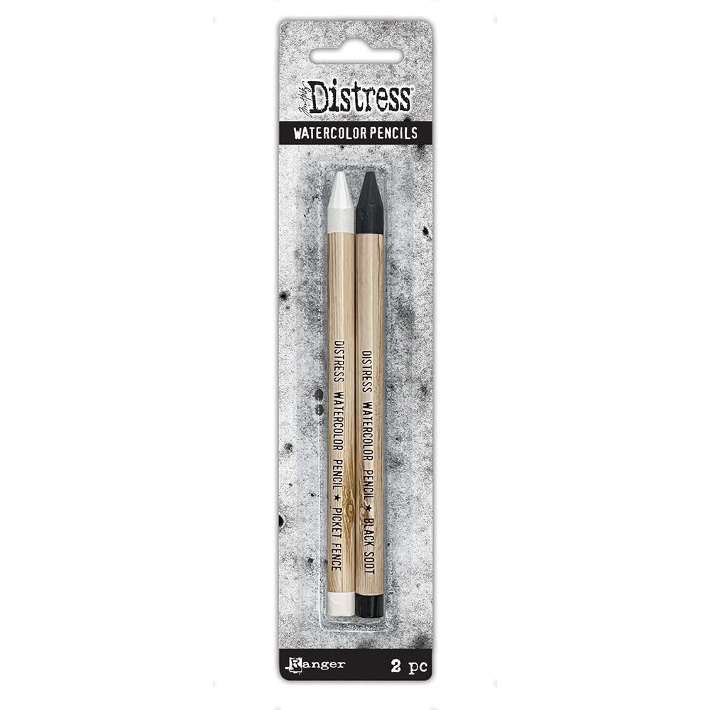Distress Watercolor Pencils Picket Fence & Black Soot