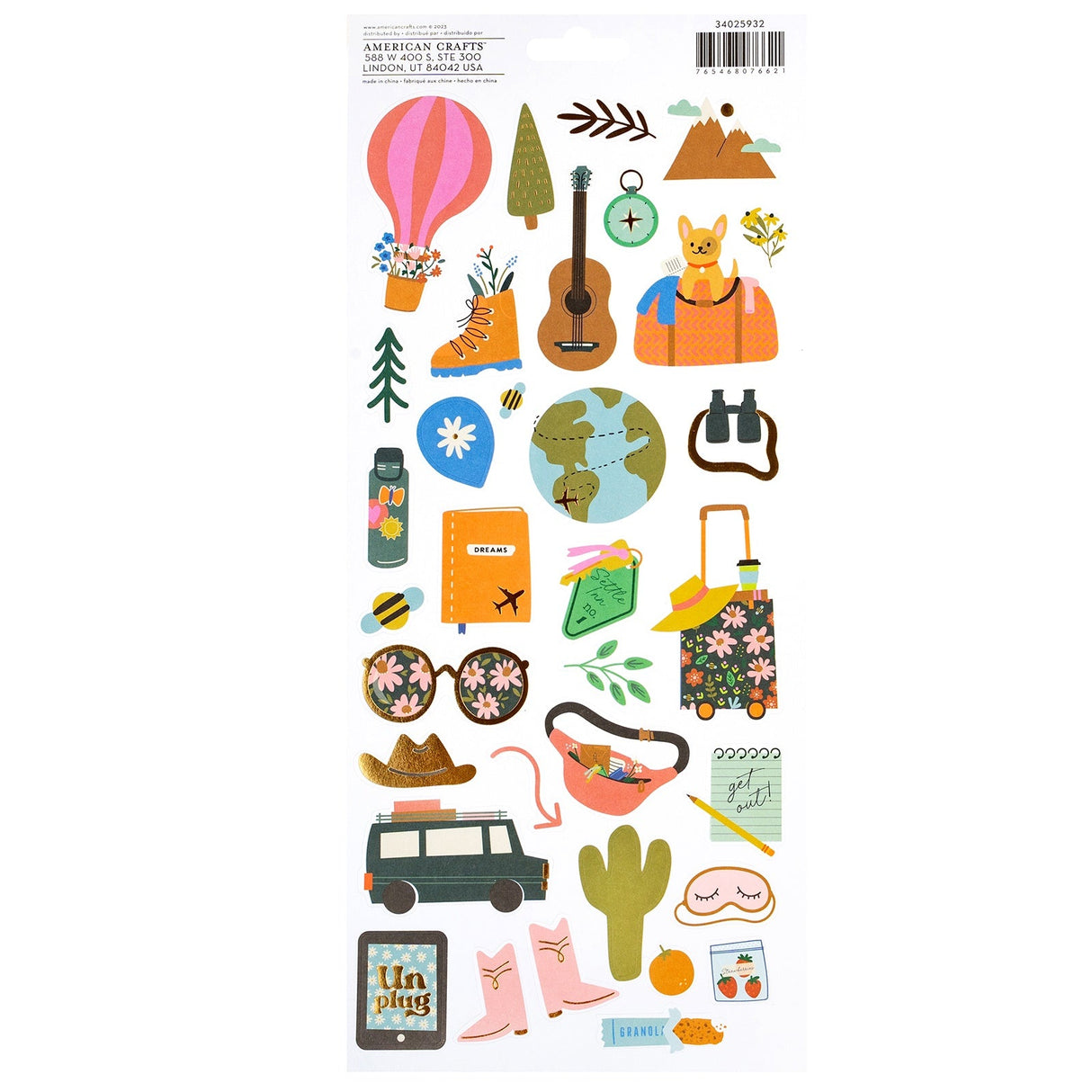 Coast to Coast Cardstock Stickers 6"X12" 70/Pkg