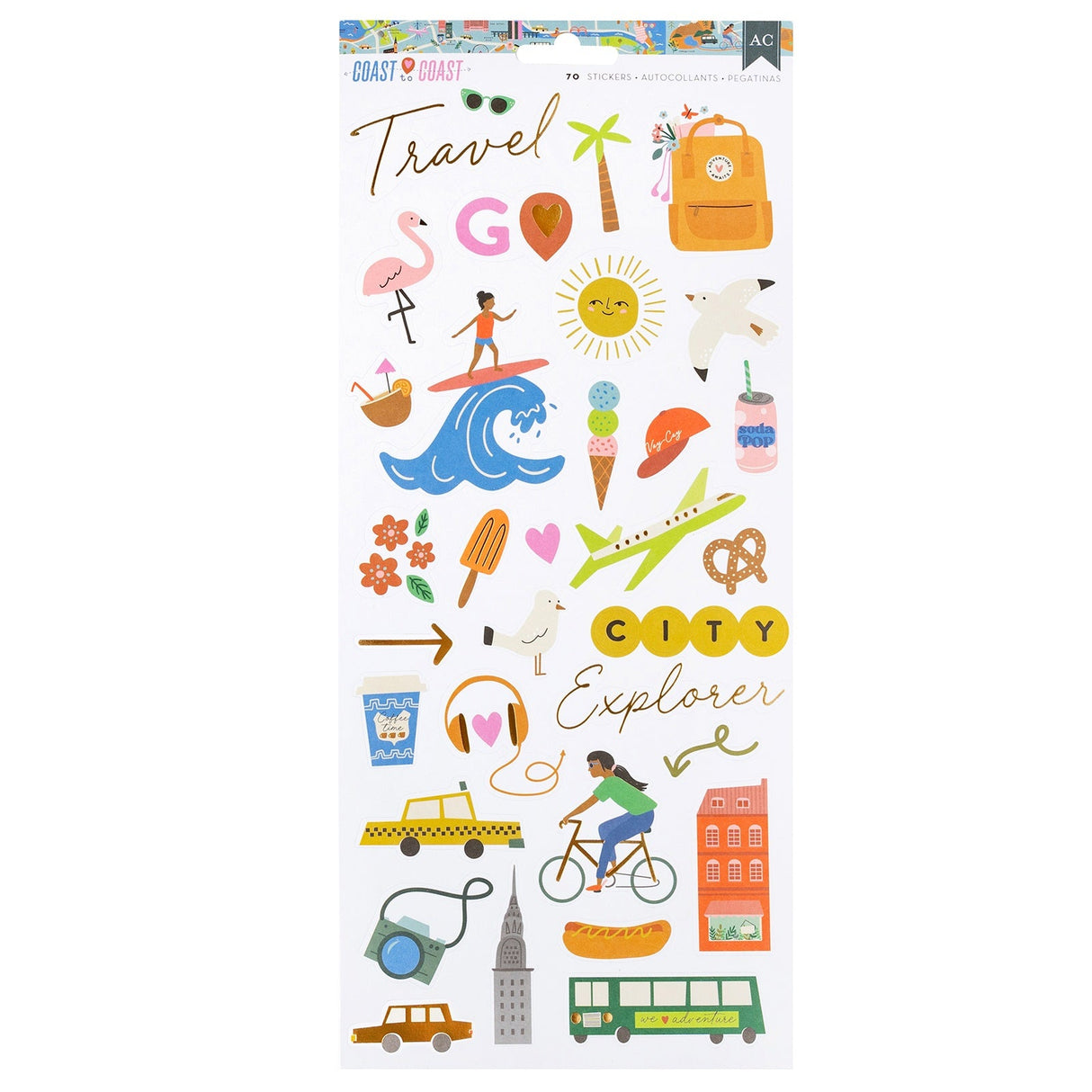Coast to Coast Cardstock Stickers 6"X12" 70/Pkg