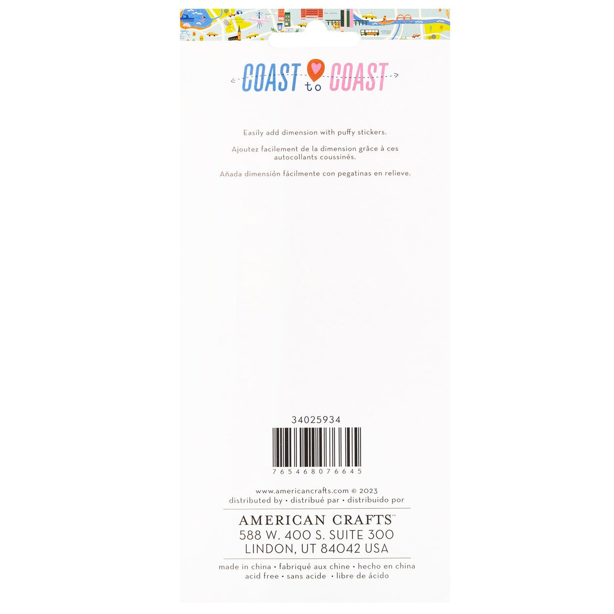 Coast-To-Coast Puffy Stickers