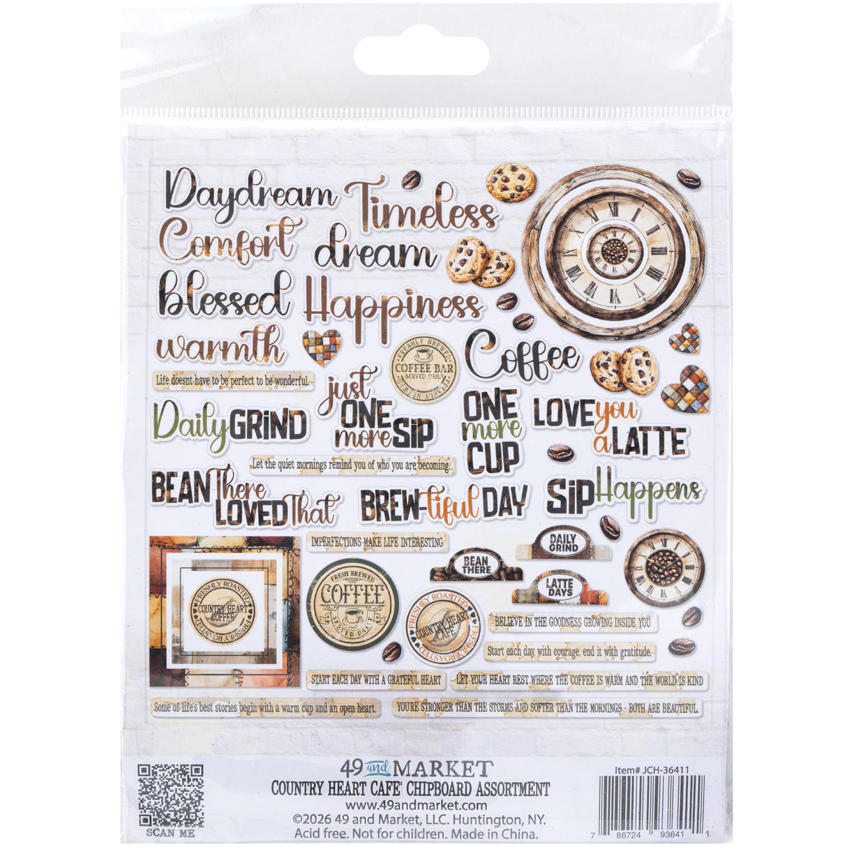 49 and Market - Country Heart Café Chipboard Assortment