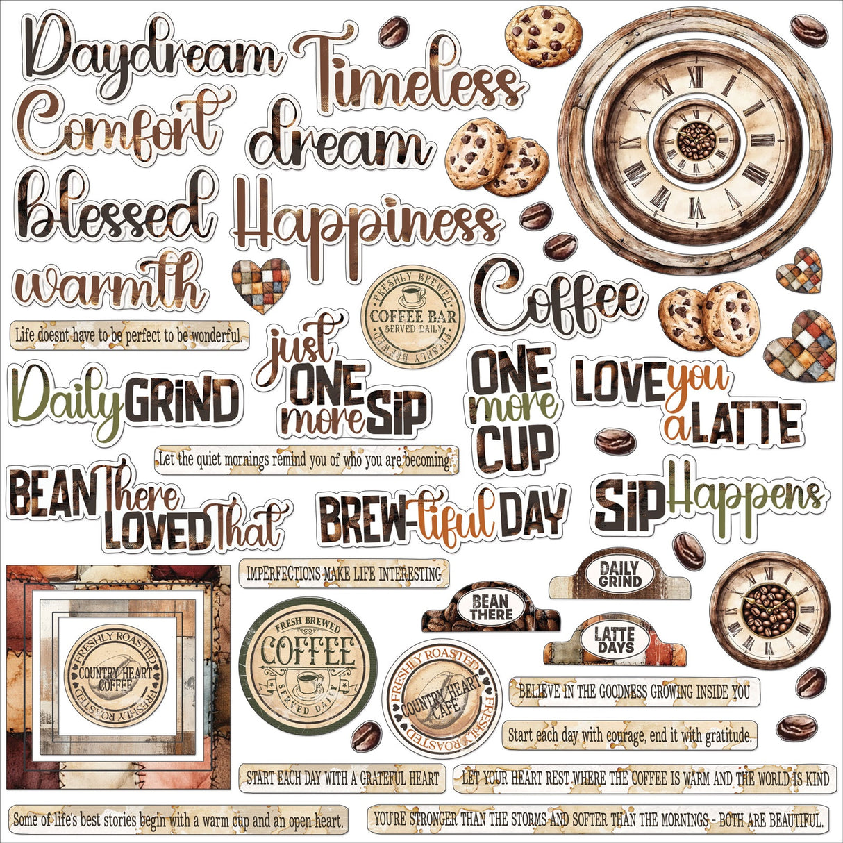 49 and Market - Country Heart Café Chipboard Assortment