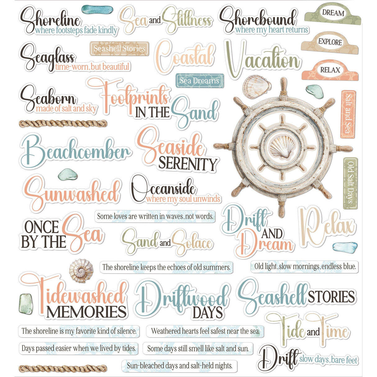 49 and Market - Coastal Soul Chipboard Assortment