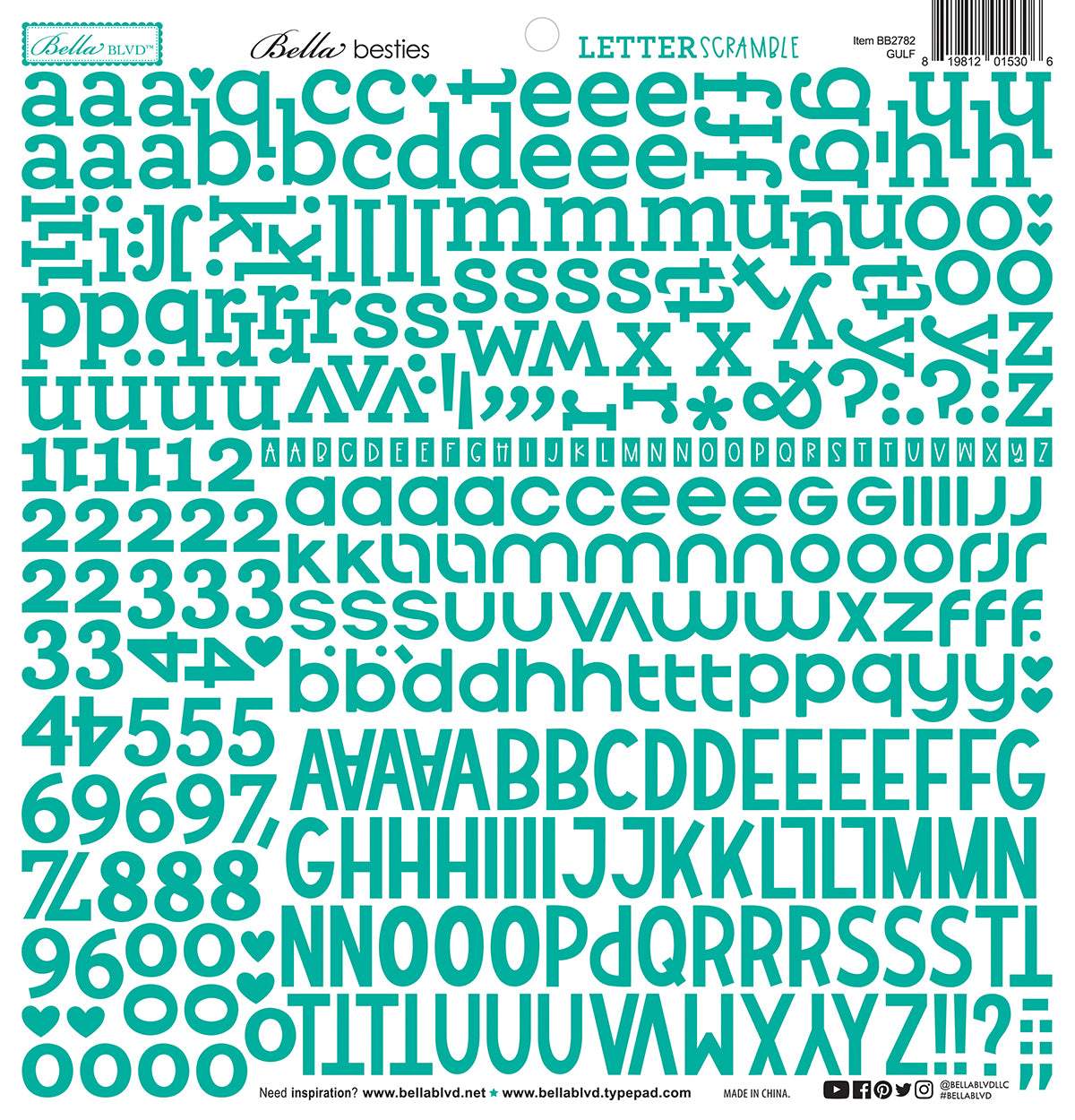 Gulf Letter Scramble Alpha Stickers (12 pc)