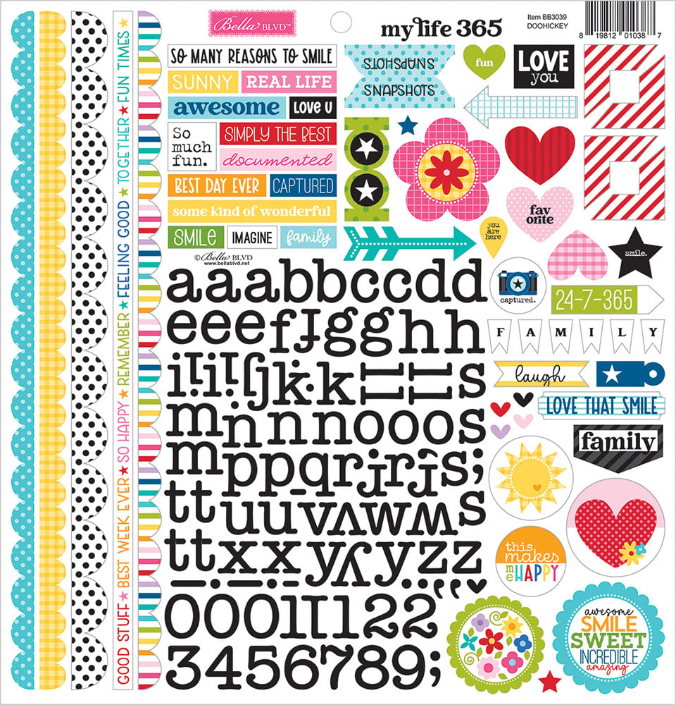 Bella Blvd - My Life 365 Cardstock Stickers 12"X12" - Doohickey