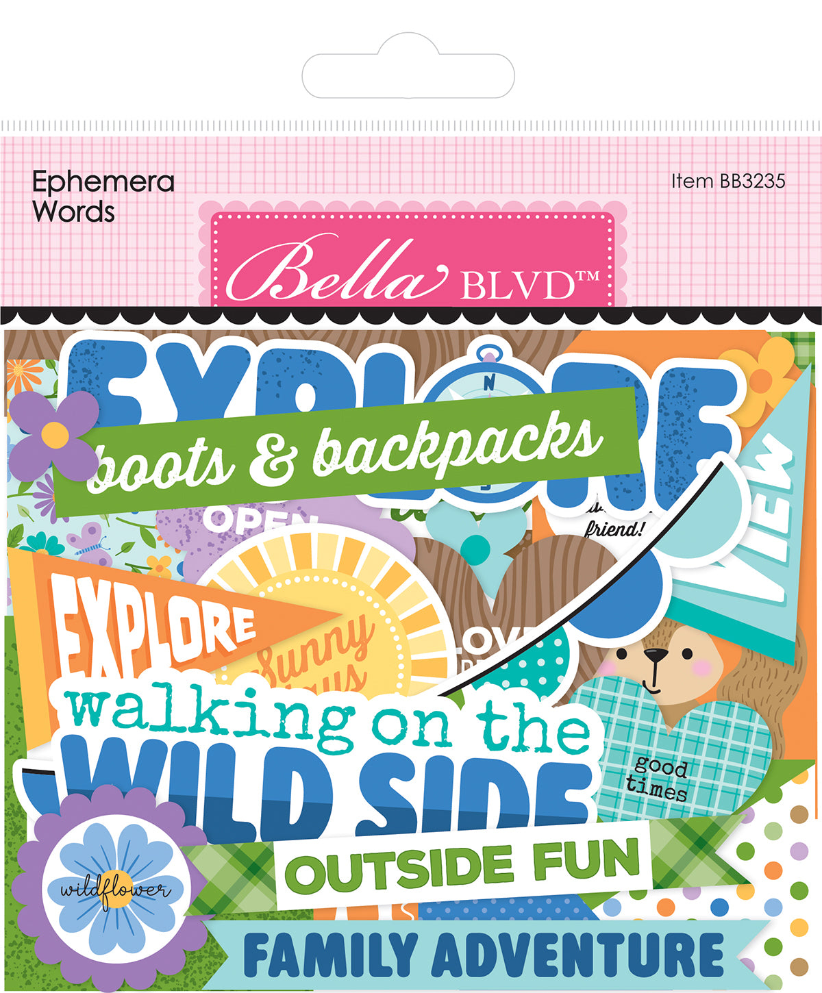 Adventure Awaits Ephemera Words (86 pieces)