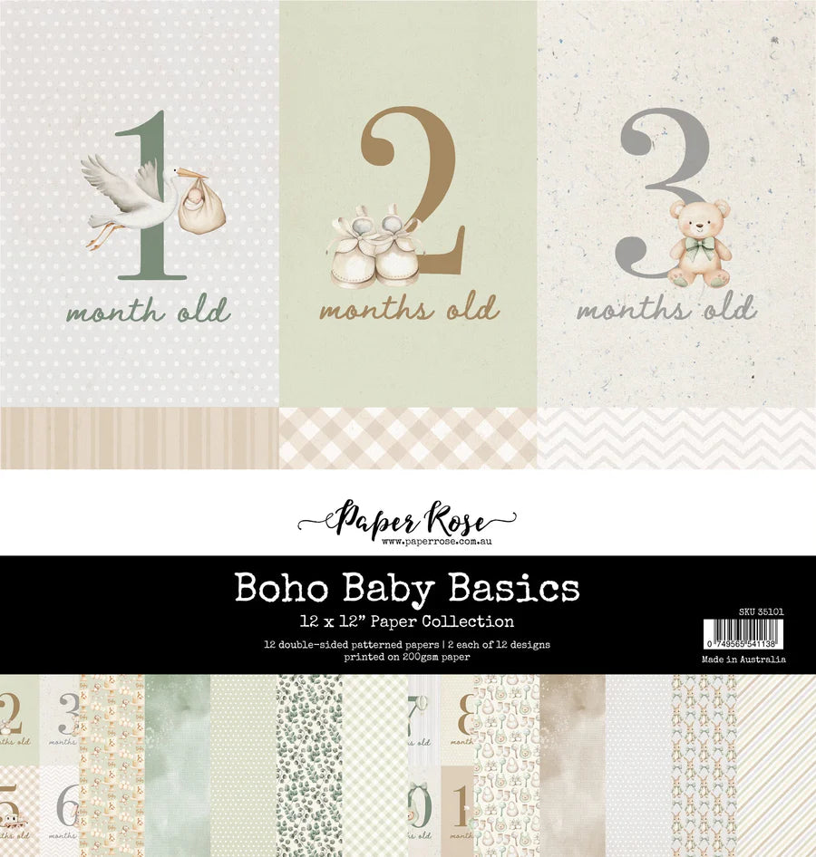 Boho Baby Basics 12x12 Paper Collection