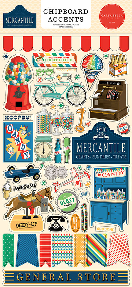 Mercantile 6x13 Chipboard Accents