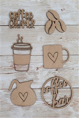Coffee chipboard punchout embellishment