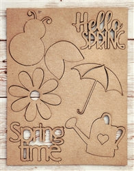 SPRING chipboard punchout embellishment