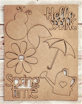 SPRING chipboard punchout embellishment