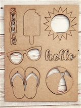 SUMMER chipboard punchout embellishment