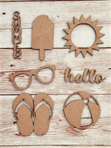 SUMMER chipboard punchout embellishment