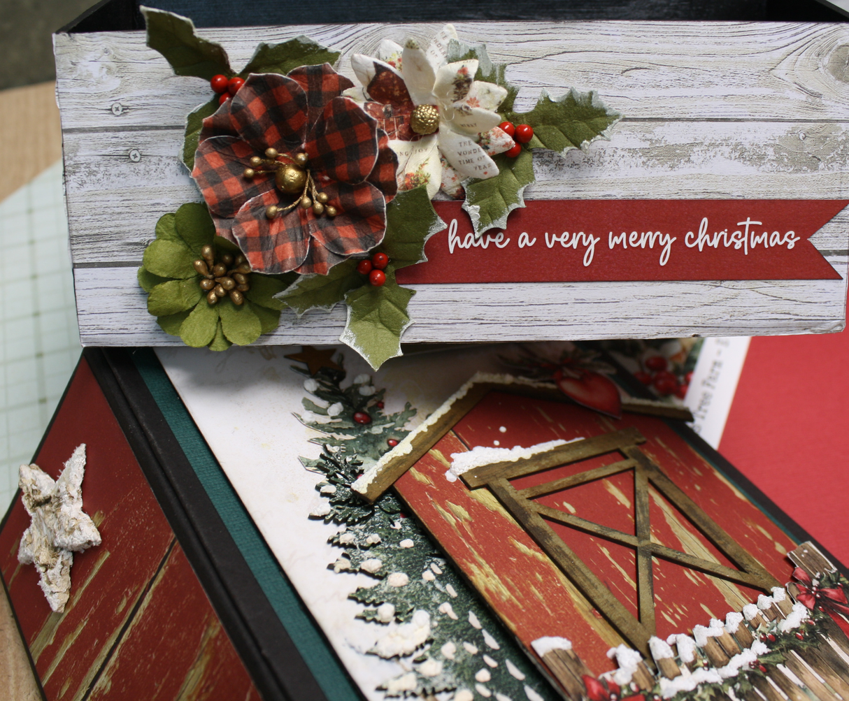Paper Rose Christmas Tree Farm Mini-Book & Card Holder  by Nancy Wethington