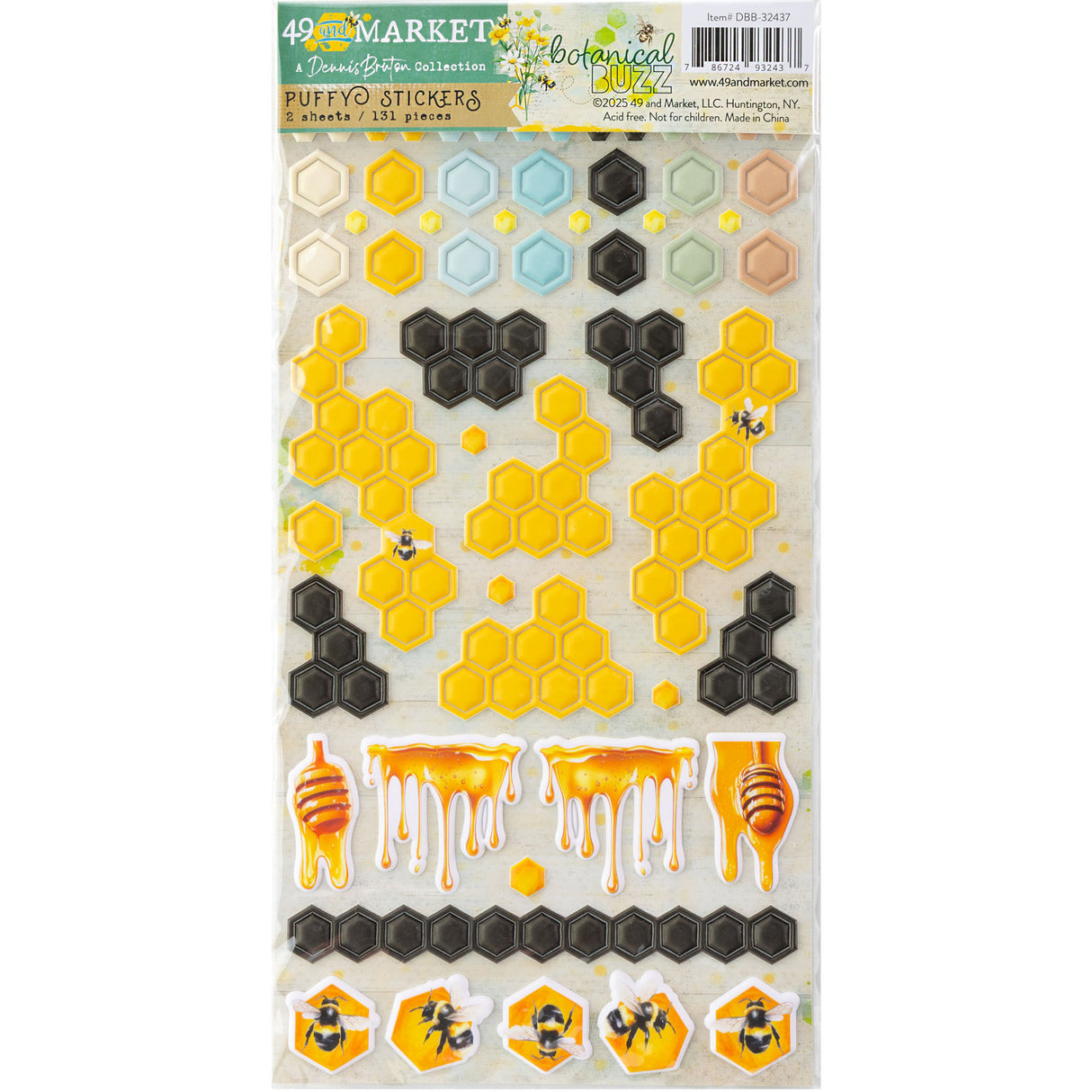 Botanical Buzz- 49 And Market Puffy Stickers