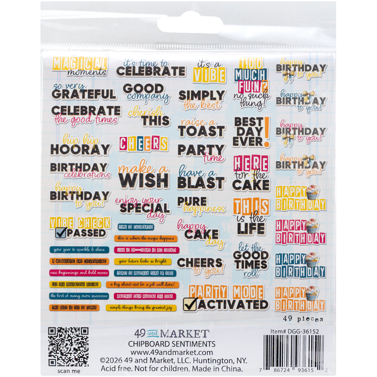 49 and Market Chipboard Elements - Glimmer and Glee