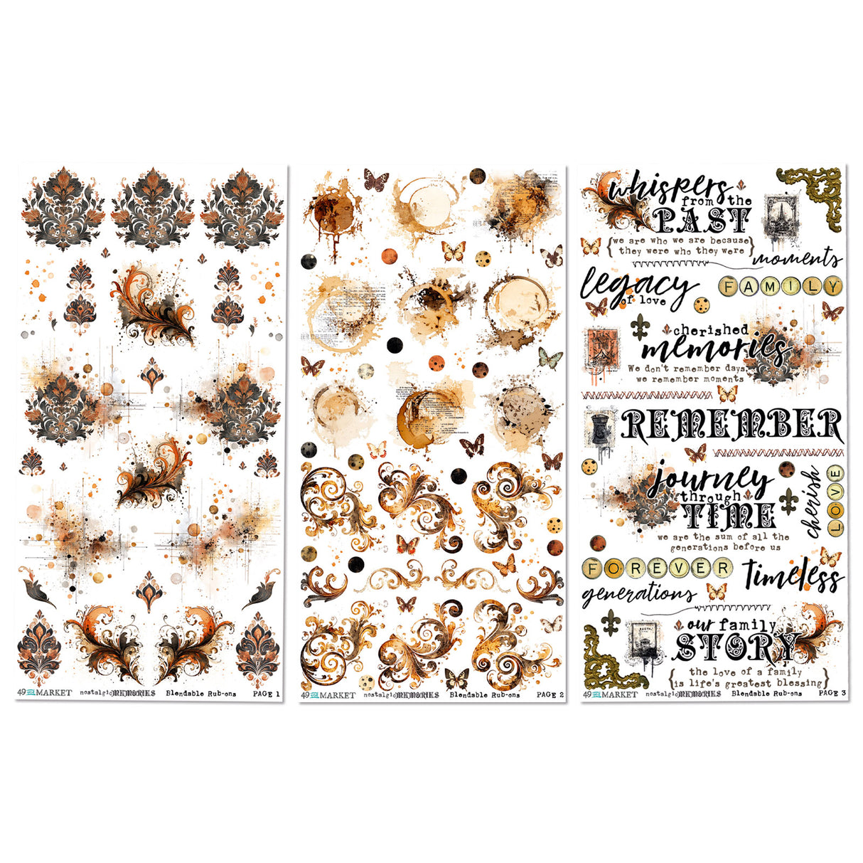49 and Market 6 x 12 Blendable Rub-On Transfers  - Nostalgic Memories (Dennis Bruton)