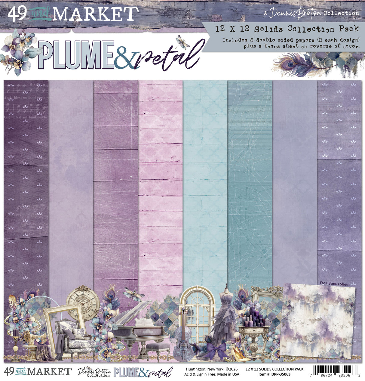 49 and Market 12 x12 Solids Collection Pack - Plume & Petal